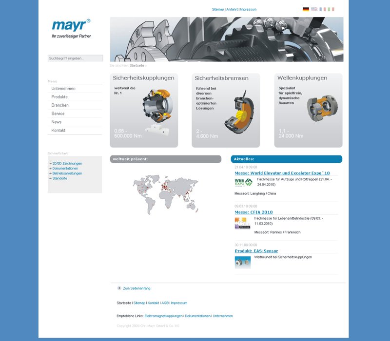 mayr® Power Transmission moderniza su web